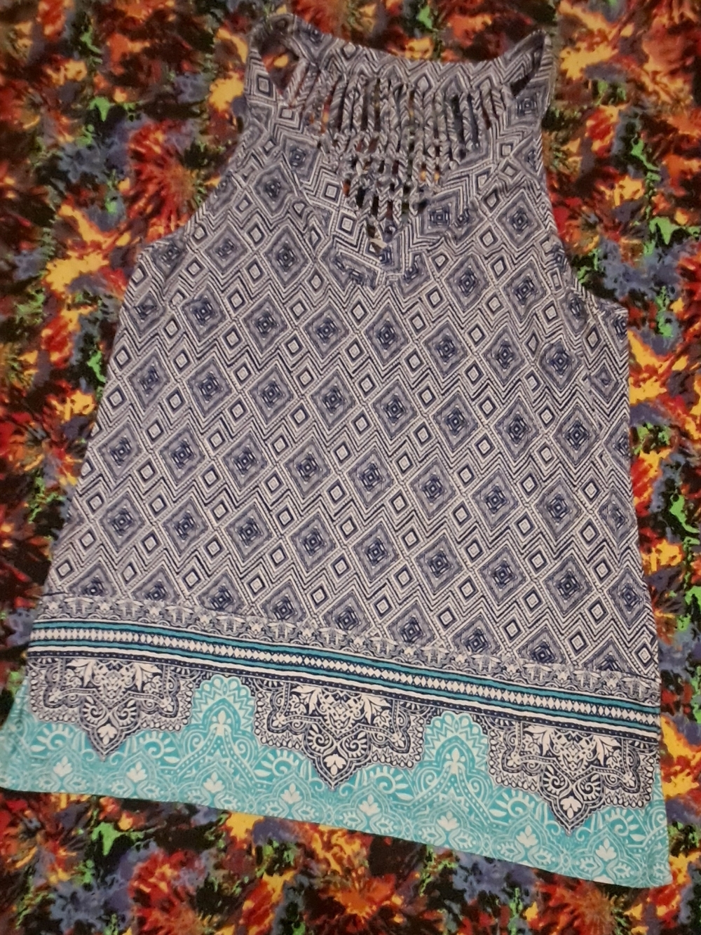Skies Are Blue Womens Blue Tank Top